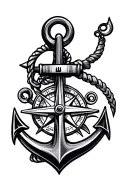 Anchor Compass tattoo design idea