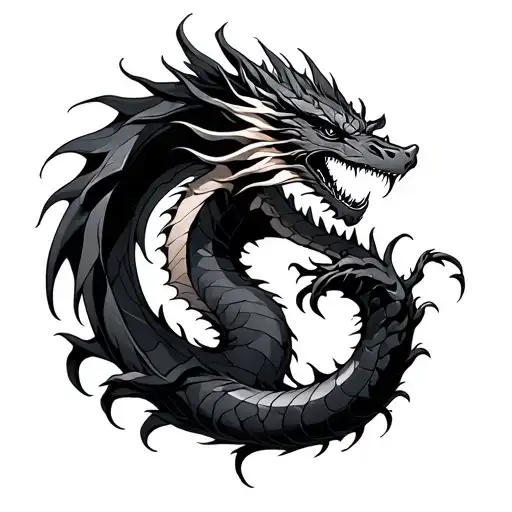 black dragon wrapped around arm sleeve tattoo tattoo design idea