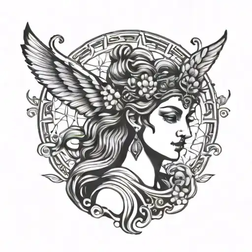 Nyx Greek goddess tattoo design idea