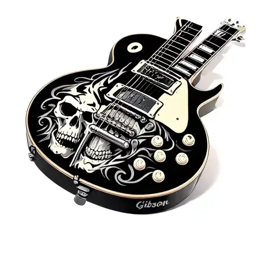 Gibson Les Paul with skull tattoo design idea
