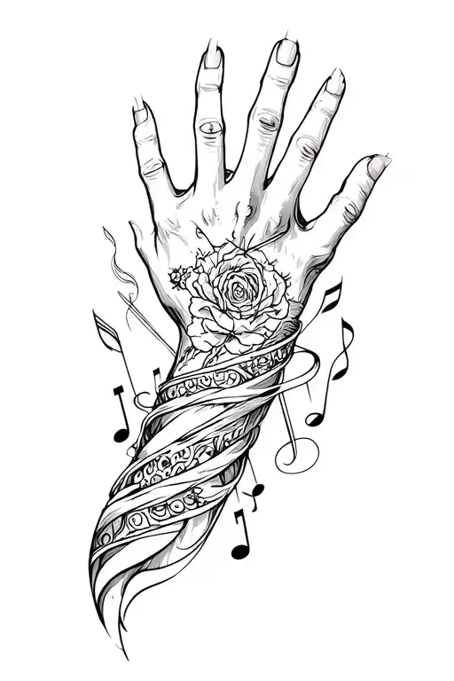 Hand band tattoo for men music lover opening up fantasies tattoo design idea