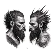 Odin, ragnar lothbrok, björn ironside warrior black tattoo design idea