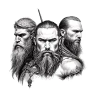 Odin, ragnar lothbrok, björn ironside warrior black tattoo design idea