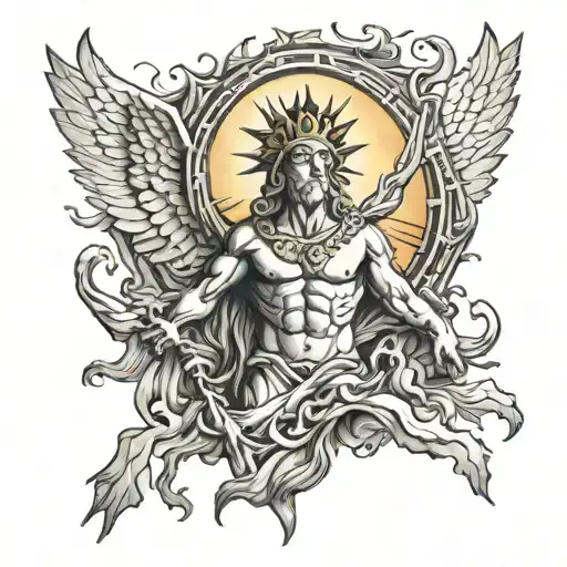 Helios god of the sun  tattoo design idea