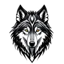 Tribal Wolf tattoo design idea