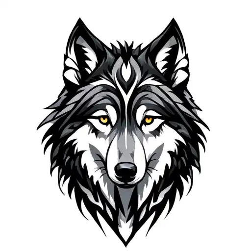 Tribal Wolf tattoo design idea