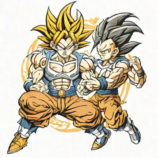goku and vegeta tattoo design idea