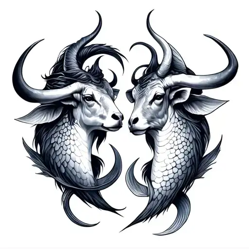 Taurus And Pisces tattoo design idea