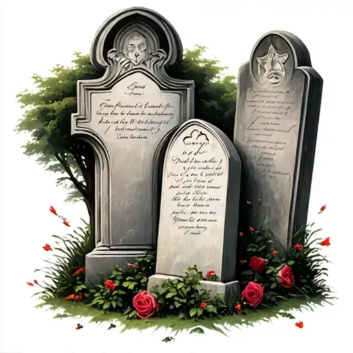 memories of homicide and death surrounding me in a graveyard  tattoo design idea