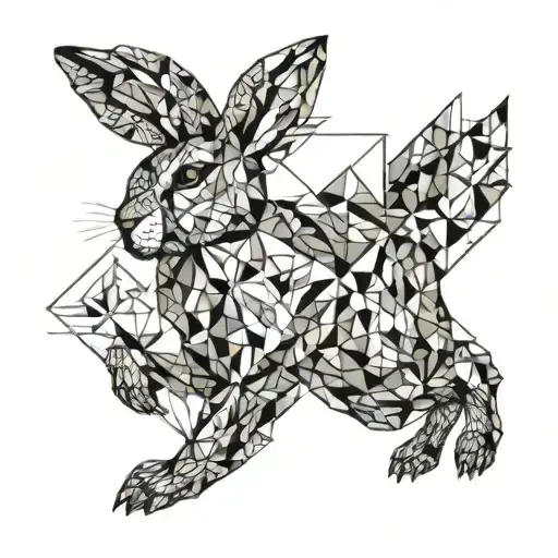 rabbit running tattoo design idea