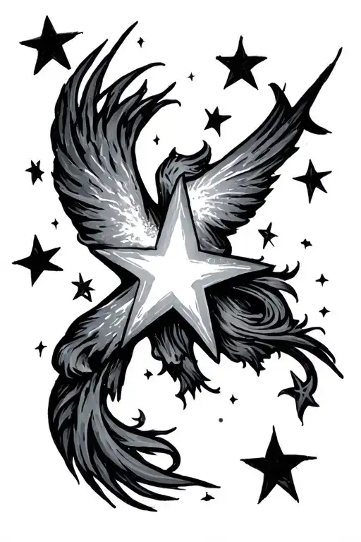 stars shining light tattoo design idea