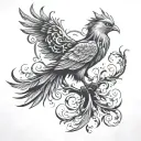 phoenix with tree of life tattoo design idea
