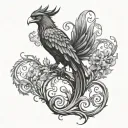 phoenix with tree of life tattoo design idea