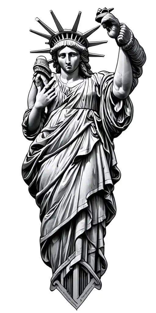 US Constitution intertwined with the Liberty tattoo design idea