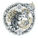 Virgo and Leo and Sagittarius and Infinity tattoo design idea
