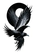 morrigan ravens flying tattoo design idea