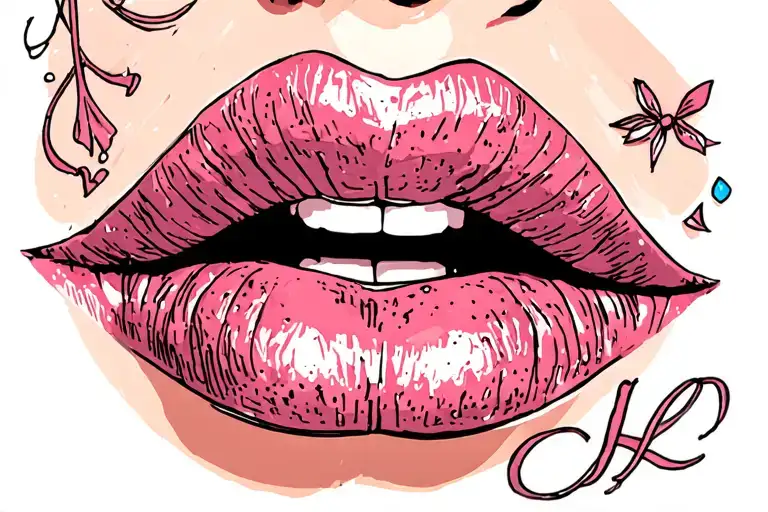 taylor and lips tattoo design idea