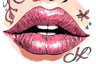 taylor and lips tattoo design idea