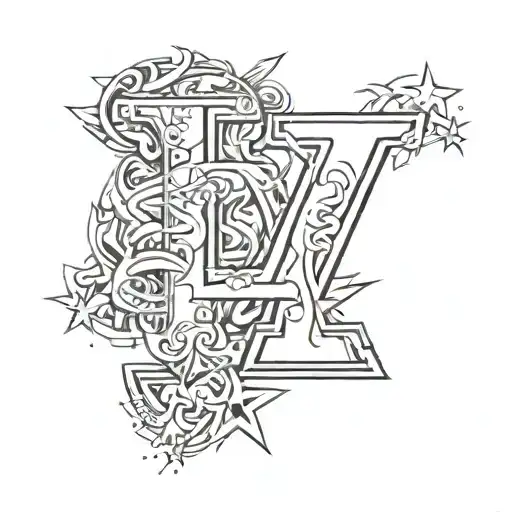 the letters W and A like the LA sign or like 49ers logo in a gangsta style  tattoo design idea