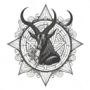 baphomet with pentagram incorporating elements tattoo design idea