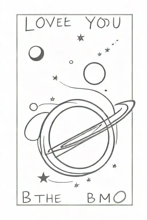 I love you to the moon and back, then around the moon and into the solar system, to Uranus and all the way to Pluto tattoo design idea