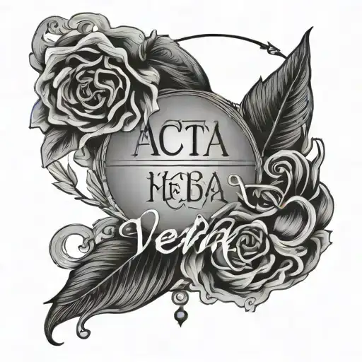 acta non verba latin tattoo design idea