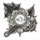 acta non verba latin tattoo design idea