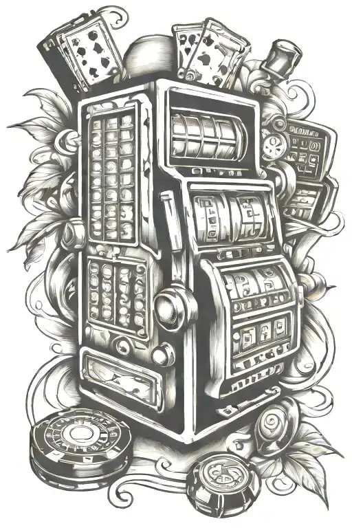 casino slot machine tattoo design idea