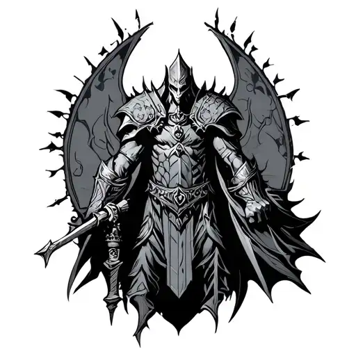Angmar king cyber sigilism tattoo design idea