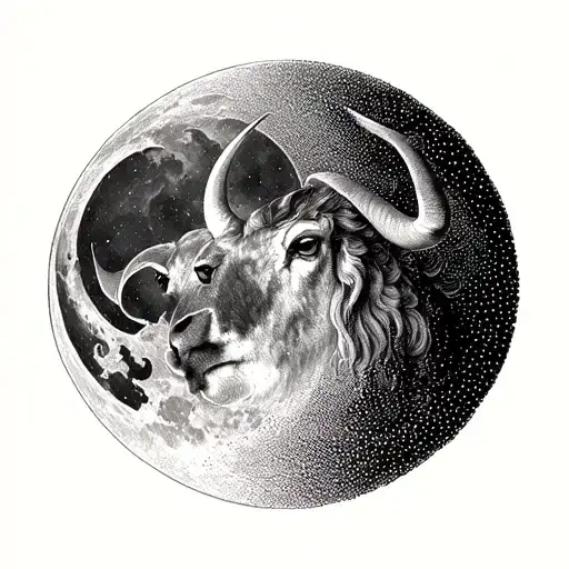 moon, taurus, july, 1999, mystery, meaning tattoo design idea
