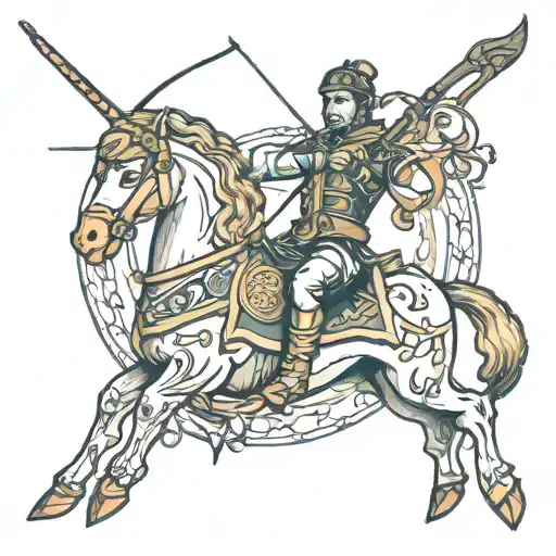 sagittarius archer riding tattoo design idea