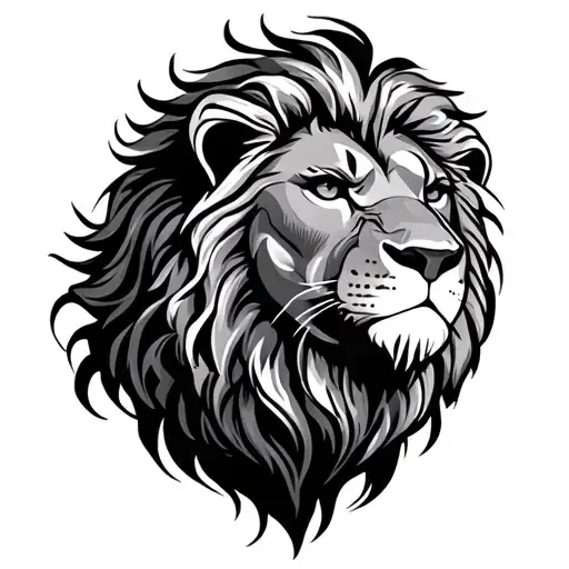 lion head tattoo design idea