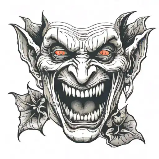 The contours of the face and the details of the vampire teeth are prominently highlighted under the white sheet. tattoo design idea