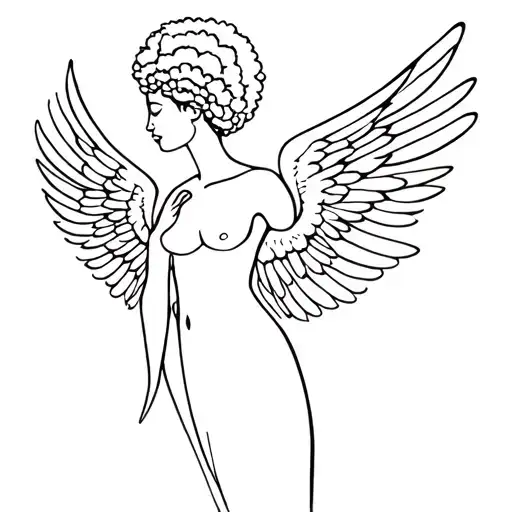 Afro Angel tattoo design idea