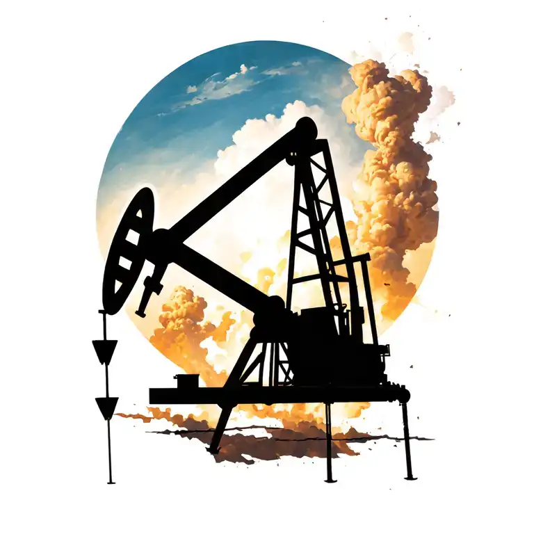 oilfield pump jack tattoo design idea