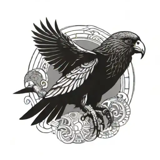 kea bird on earth bender symbol tattoo design idea