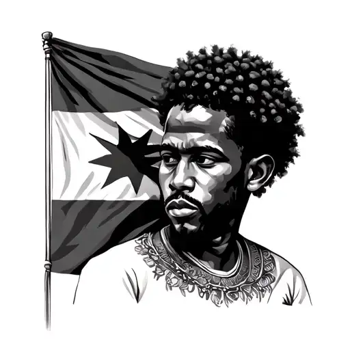509 Haiti flag Father and his child with a thousand men tattoo design idea