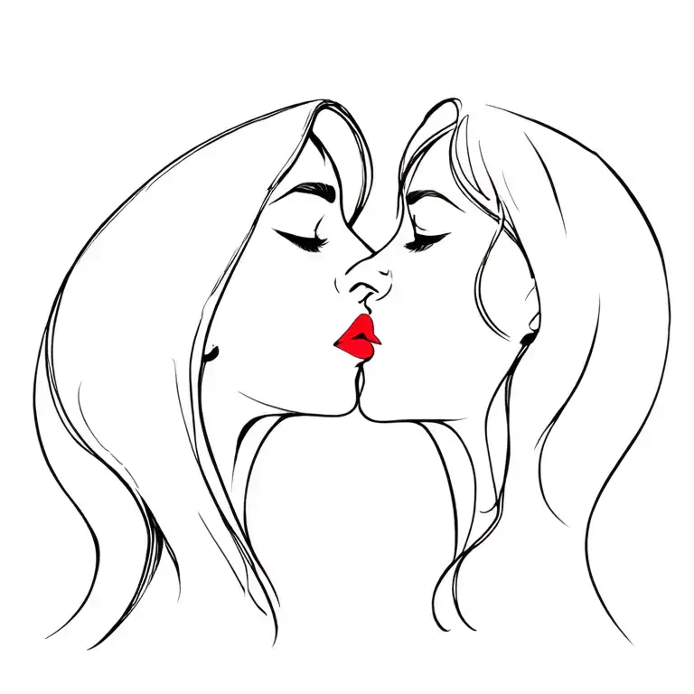 kiss on the forehead also from the sides tattoo design idea