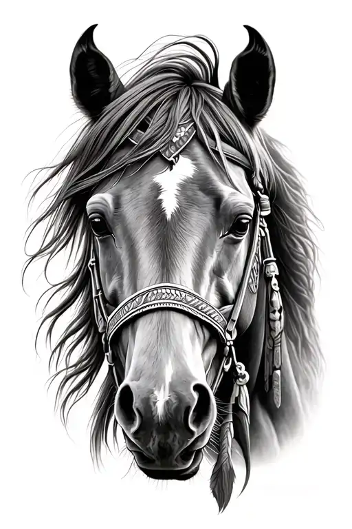 indian horse tattoo design idea