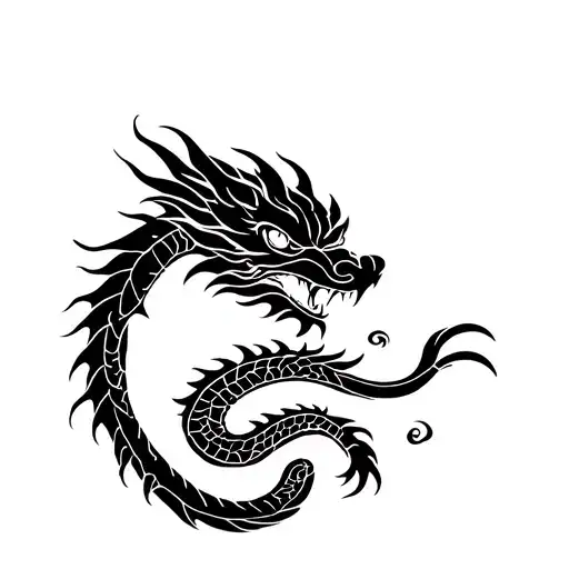 Asian dragon tattoo design idea