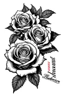 Budweiser beer roses quote tattoo design idea