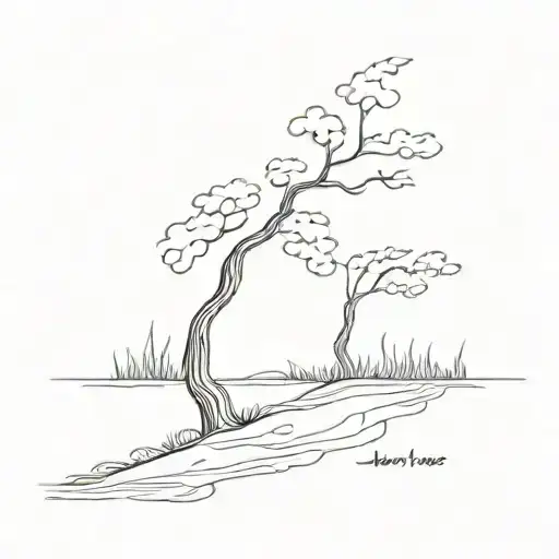 the tree falls the way it leans, becareful where u lean , quote the lorax abstract minimalistic deep philosophical  tattoo design idea