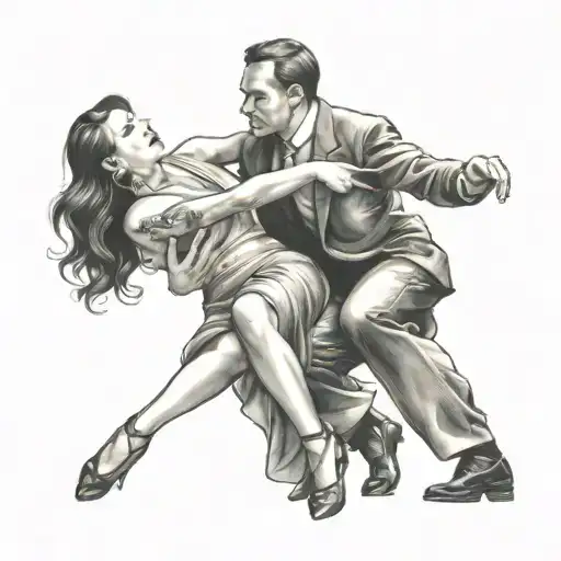 Tango dancers tattoo design idea