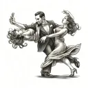 Tango dancers tattoo design idea
