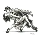 Tango dancers tattoo design idea