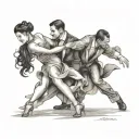 Tango dancers tattoo design idea