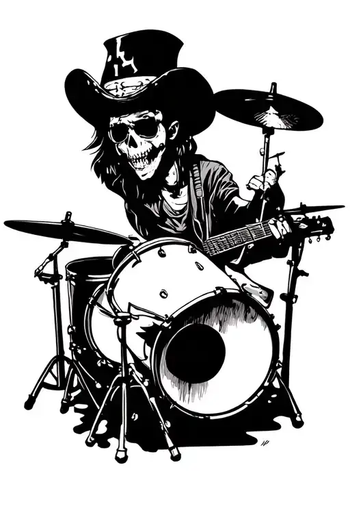 I wanted something that represented my taste for being a drummer in a stoner metal band, as well as my taste for street  tattoo design idea