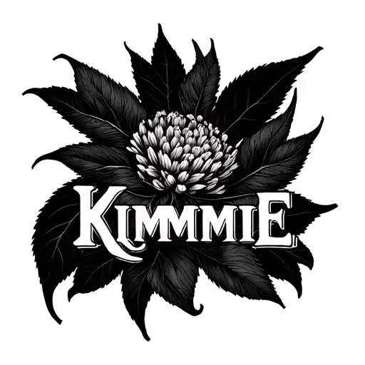 "KIMMIE ♾️" Designs style Milkweed tattoo design idea
