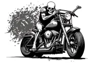 skeleton riding motorcycle tattoo design idea