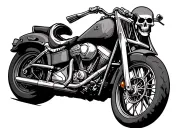 skeleton riding motorcycle tattoo design idea
